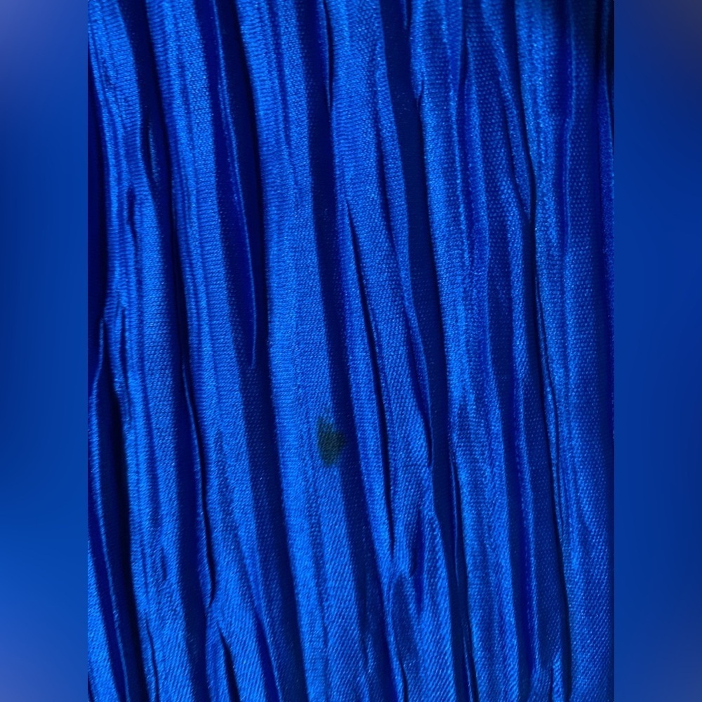 ❤️Vintage After Dark blue pleated v neck dress with beaded diamonds size 13/14 - Picture 2 of 9